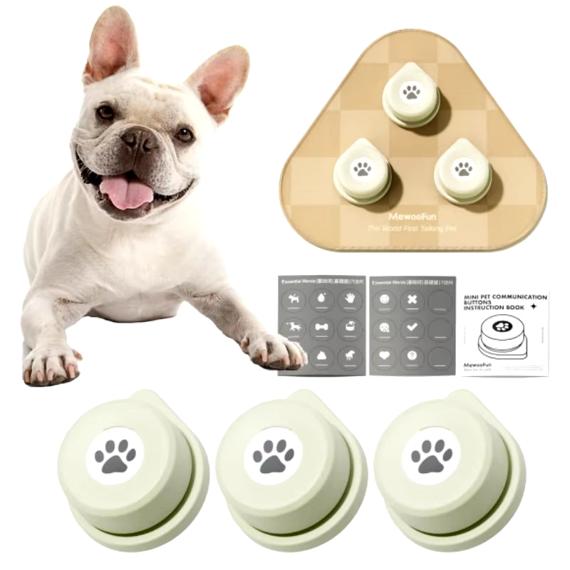 Dog Talking Button Set with Mat Communication Basic Get Started Kit Rechargeable Voice Recording Button 12 Packs