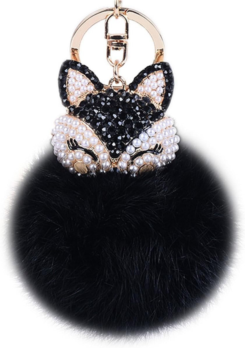 Boseen Genuine Rabbit Fur Ball Pom Pom Keychain