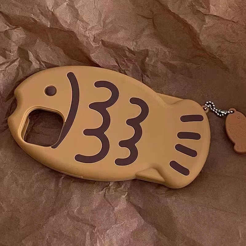 Gyu Yaki Replica Fish Cartoon Silicon Soft Phone Case for Iphone 11 12 13 Pro 14 15 Pro Max SE 7 8 plus X XR XS with Pendant