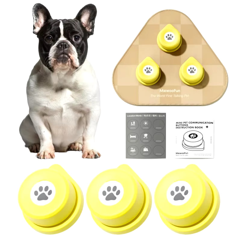 Dog Talking Button Set with Mat Communication Basic Get Started Kit Rechargeable Voice Recording Button 12 Packs