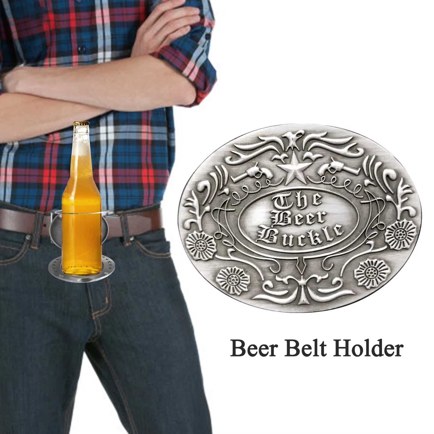 Beer Holder Belt Portable Metal Belt Cup Holder Beer Drink Cup Holder Mini Beer Belt Tray Buckle Cup Holder for Picnic Party BBQ