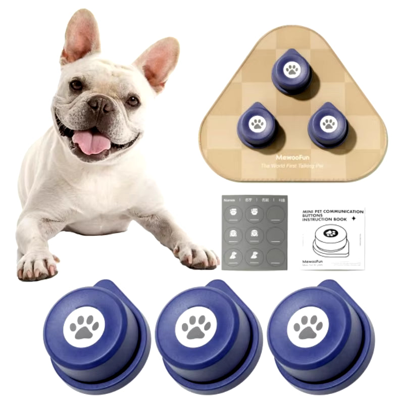 Dog Talking Button Set with Mat Communication Basic Get Started Kit Rechargeable Voice Recording Button 12 Packs